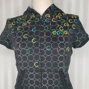 Coogi Womens Sz M Sweatshirt Hoodie Black Full-Zip